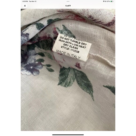 Bellambra Womens 100% Linen Floral Lightweight Blouse Made In Italy Size Medium - Picture 4 of 9